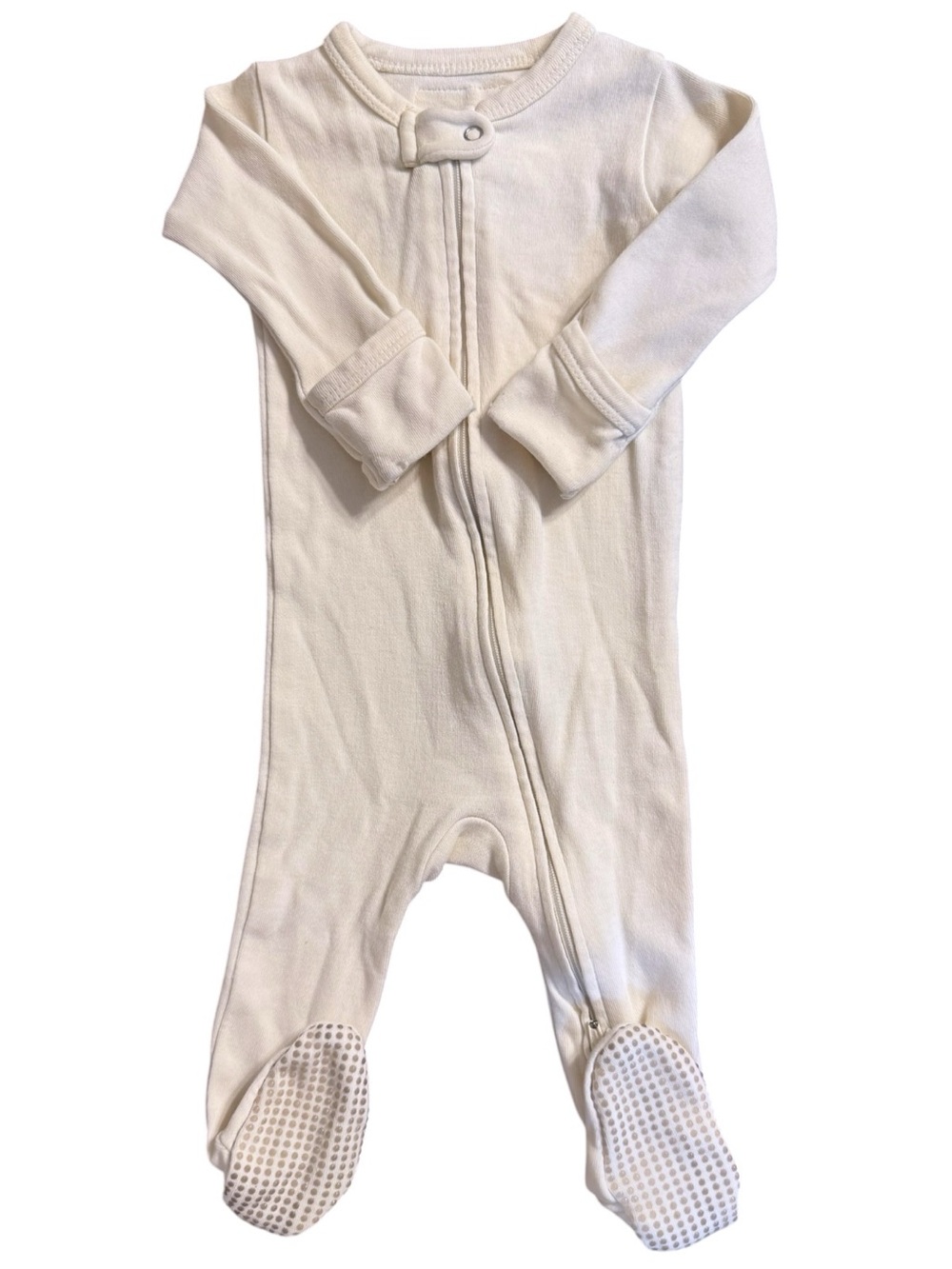 Lovedbaby Organic Cotton Ivory Footed Zip Sleeper Pajamas Unisex 0-3 Months